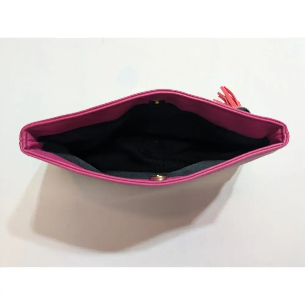 Victoria Secret VS Clutch Purse Wallet Pink Gold Tone Accents Approx. 10